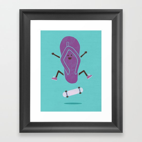 KickFlip Flop Framed Art Print