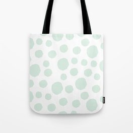 Mint Polka Art Tote Bag