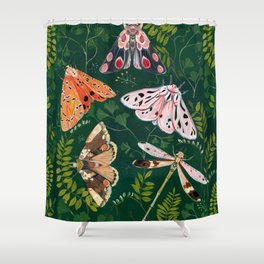 Moths and dragonfly Shower Curtain