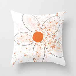 White orange dusty colored flower Throw Pillow