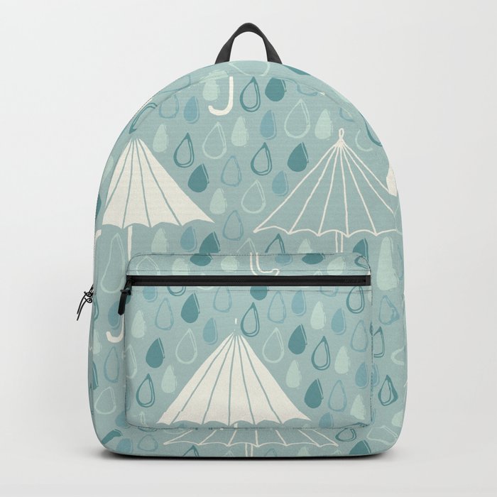 Rainy day - umbrellas and rain Backpack