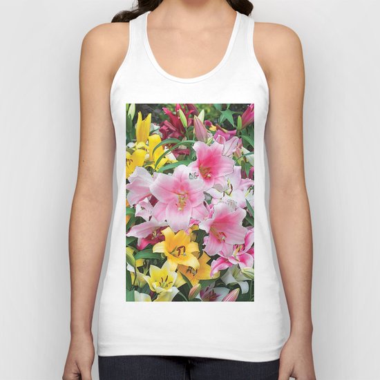SPRING LILIES FLOWER GARDEN MEDLY Unisex Tank Top