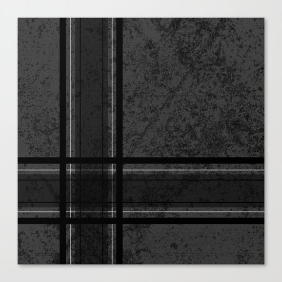 Grungy Grey Plaid Canvas Print