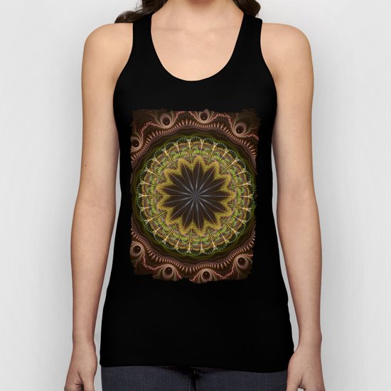 Groovy fractal mandala with tribal patterns Unisex Tank Top