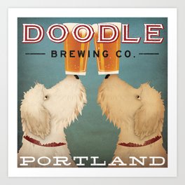 Goldendoodle Labradoodle Doodle Brewing Co. Beer Poster Portland Art Print