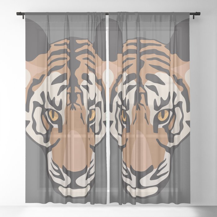 Wild Tiger Rug Sheer Curtain