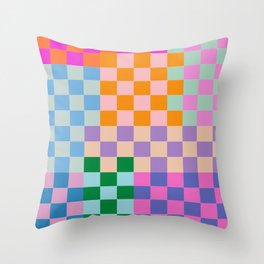 Checkerboard Collage Throw Pillow