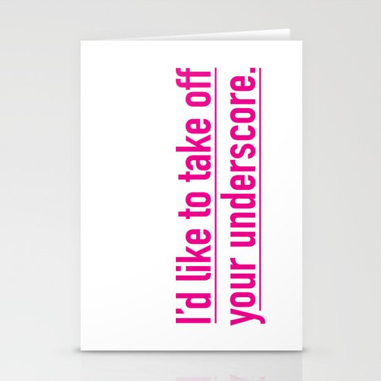 Score with the underscore. Stationery Cards