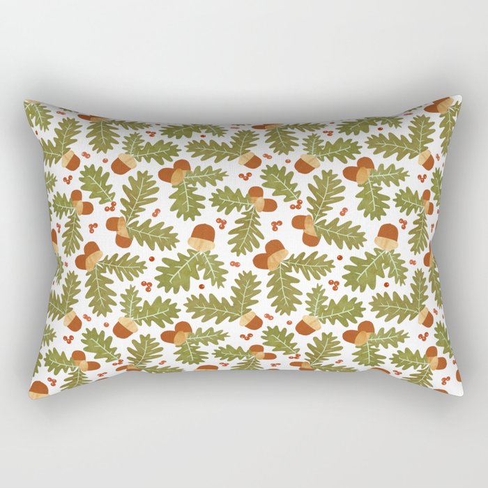 Acorns in Autumn Rectangular Pillow