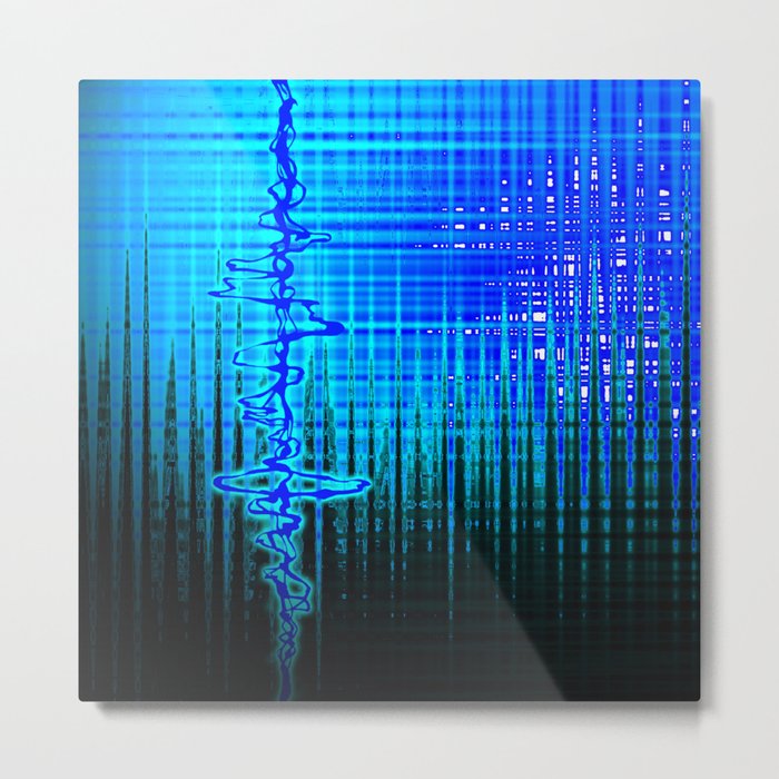 Soundwave Blue Metal Print