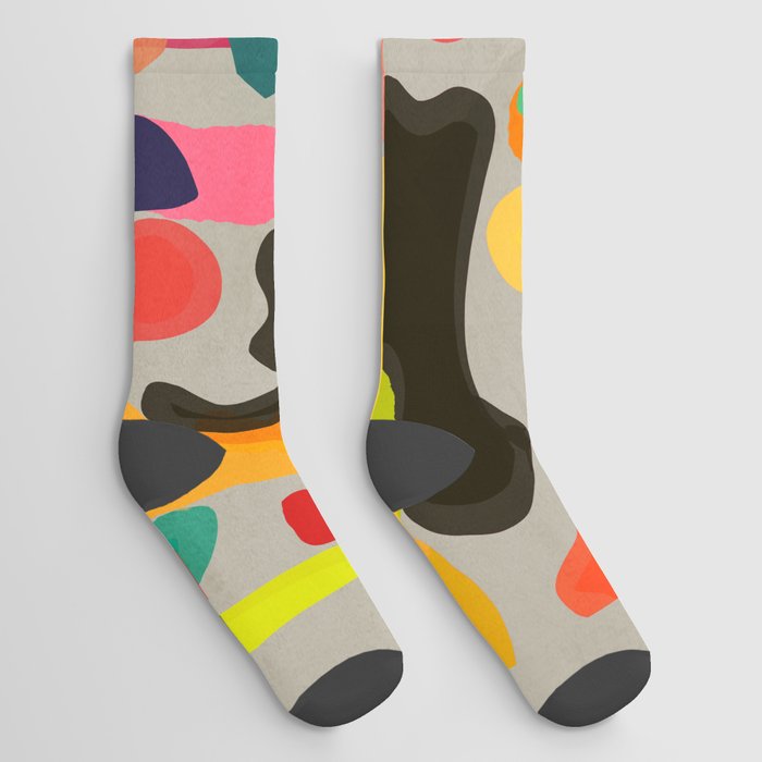 Modern Abstract Shapes 6 Socks