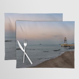 China Photography - Beautiful Beach By The Pink Sunset Placemat