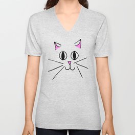 Happy Cat V Neck T Shirt