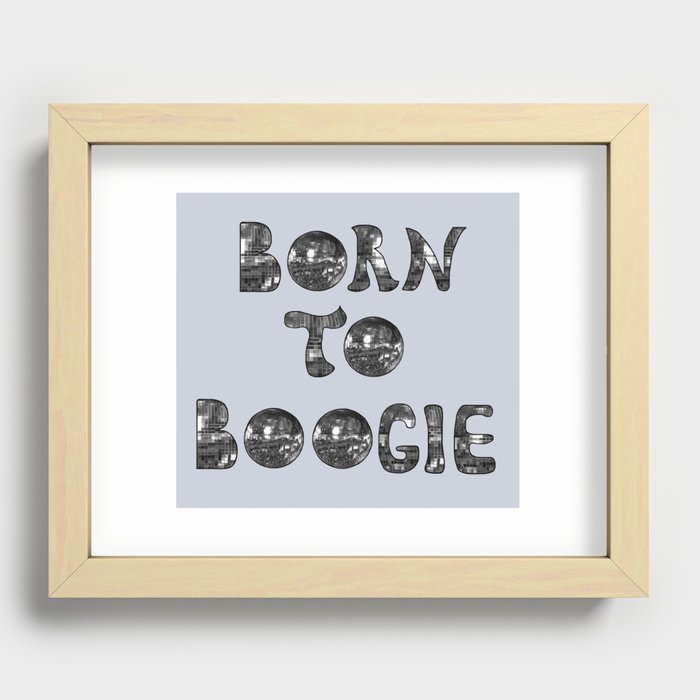 Born to Boogie 1970s Silver  Recessed Framed Print