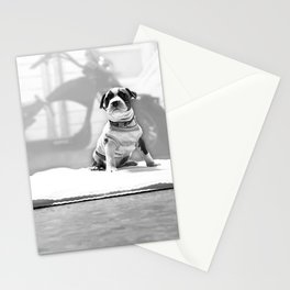 Pup in front of Electric Bike Silhouette  Stationery Card