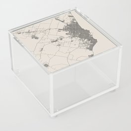 Mar del Plata - Argentina, Black&White Map Acrylic Box
