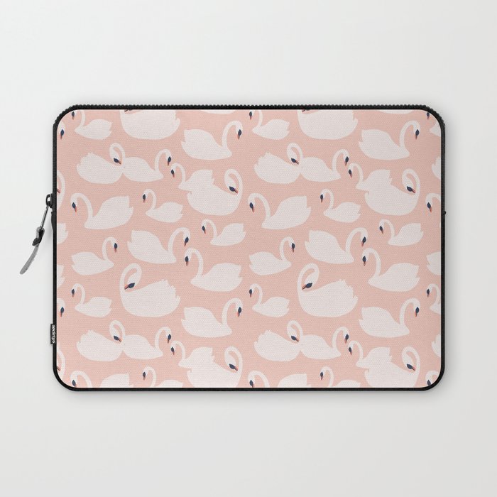 Blush Pink Swans Laptop Sleeve