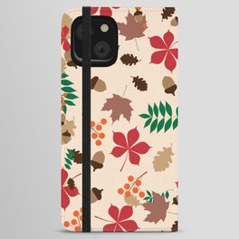 Autumn Leaves Digital Paper iPhone Wallet Case