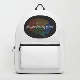 Unofficial Psychologist  Backpack | Psychologist, Unofficial, Personality, Blue, Yellow, Occipital, Red, Brain, Frontal, School 