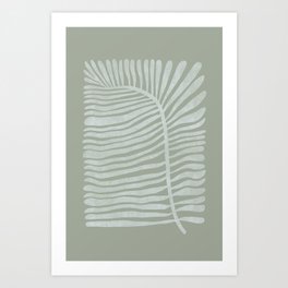 Sage green fern leaf Art Print