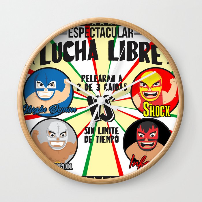 cartel de lucha libre Wall Clock