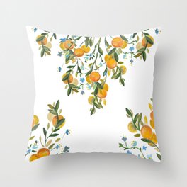 A Bit of Spring and Sushine Trailing Oranges Throw Pillow