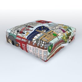 The Queen's London Day Out Outdoor Floor Cushion