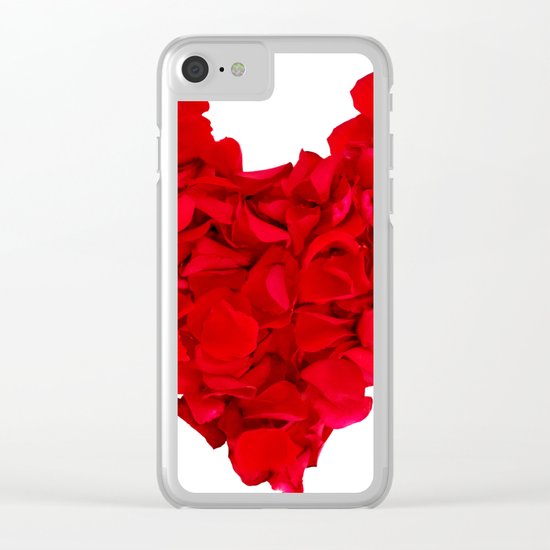 heart shape, rose petals Clear iPhone Case
