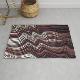 COIF abstract gradient waves of brown and white Rug