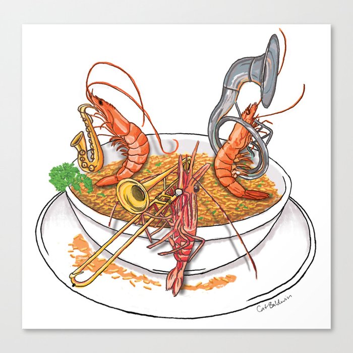 JAMbalaya - Nola Jazz Shrimps Canvas Print