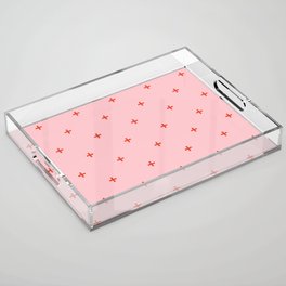 red + pink cross pattern Acrylic Tray