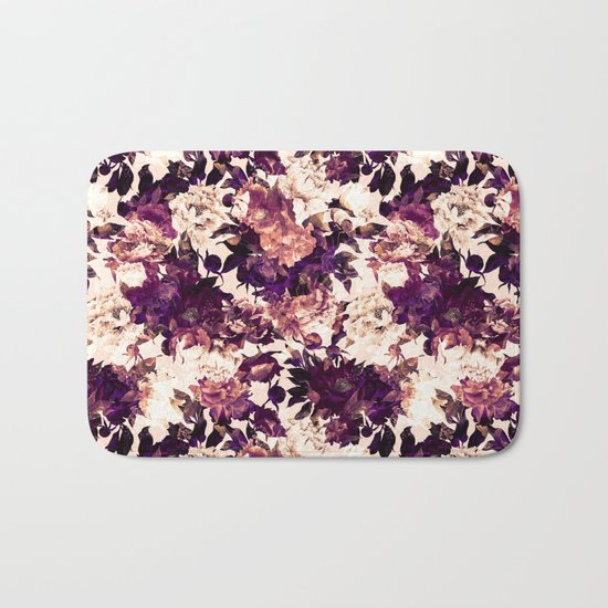 Watercolors Floral Pattern Bath Mat