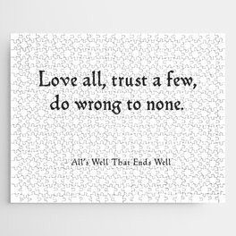 All's Well That Ends Well - Love Quote Jigsaw Puzzle