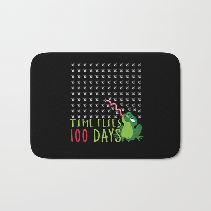 Days Of School 100th Day Flies Frog Bath Mat