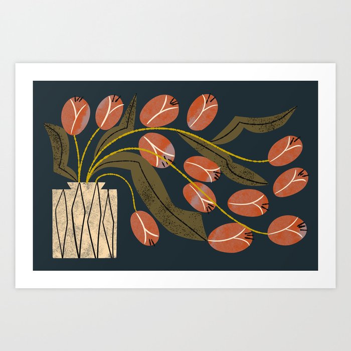 Spilling Red Tulips Art Print