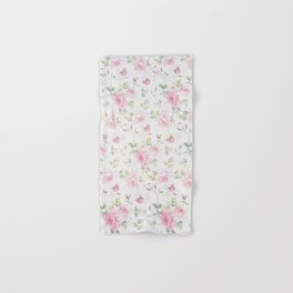Elegant blush pink white vintage rose floral Hand & Bath Towel