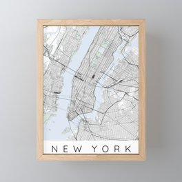 New York Street Map in Color Framed Mini Art Print
