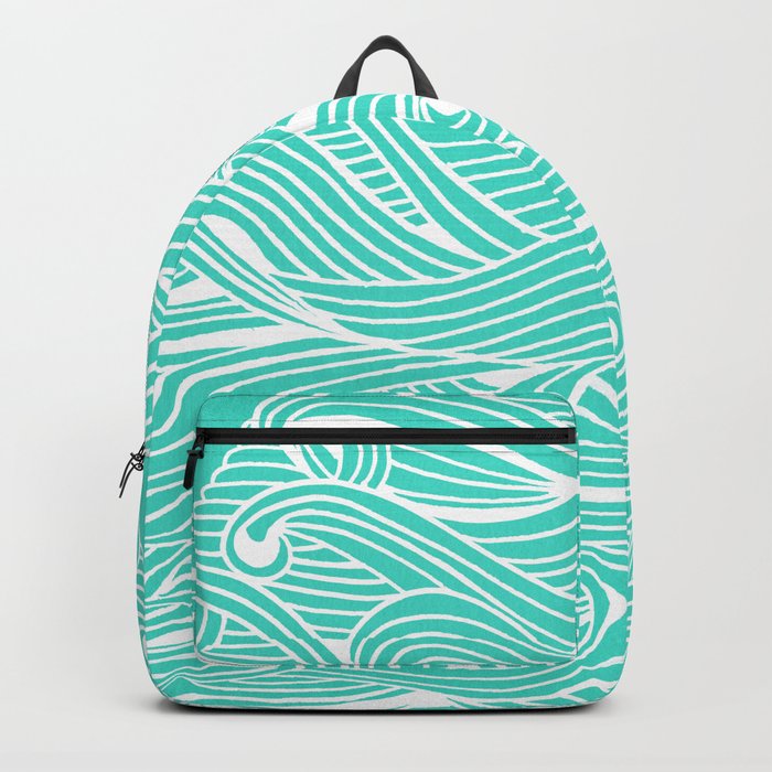 Water Drop – White on Turquoise Backpack