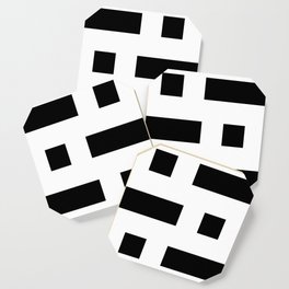 Black and White Dotted Line Design Coaster