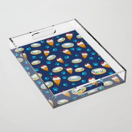 Cats and desserts pattern Acrylic Tray