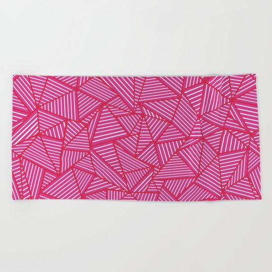 Ab Linear Hot Pink Beach Towel