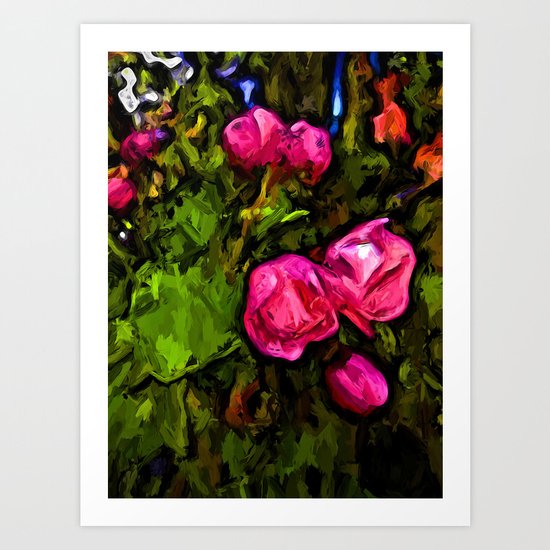 Pink Blossoms in the Green Wind Art Print