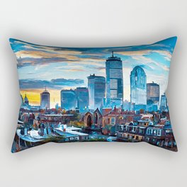 Boston Skyline Rectangular Pillow