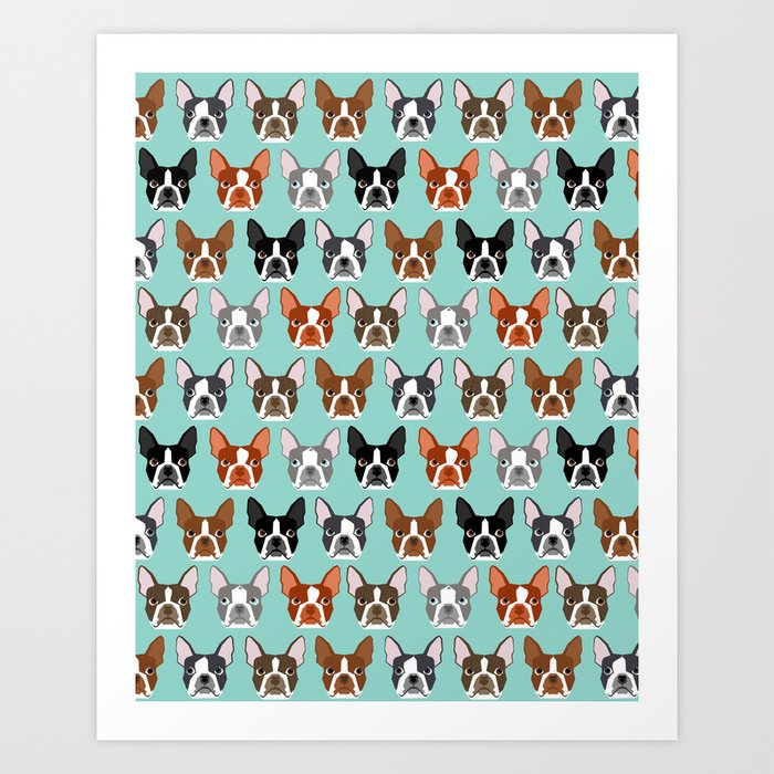 Boston Terrier heads cute pet portraits terrier owner must have gifts ...