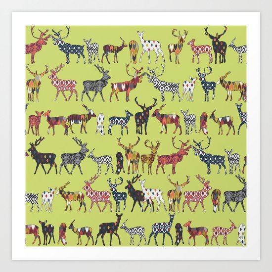 pistachio spice deer Art Print