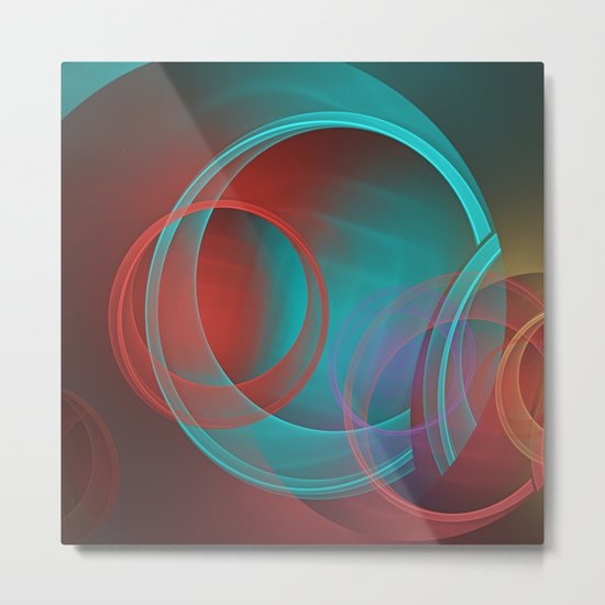 Abstract with translucent geometric shapes Metal Print