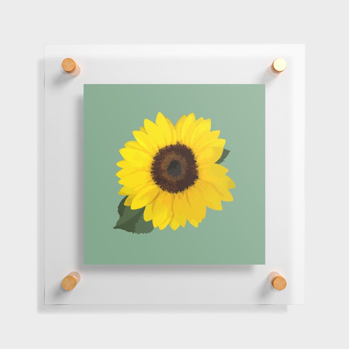 Simple Sunflower Floating Acrylic Print