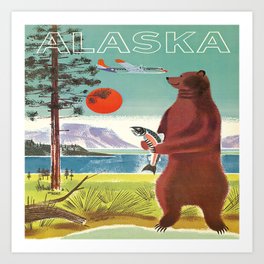 Alaska Vintage Travel Poster Art Print