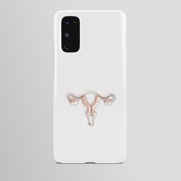 Uterus Pastel Pink Line Art Pattern Android Case