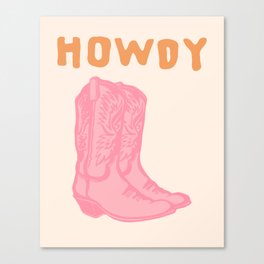 Howdy Cowboy Boots Canvas Print